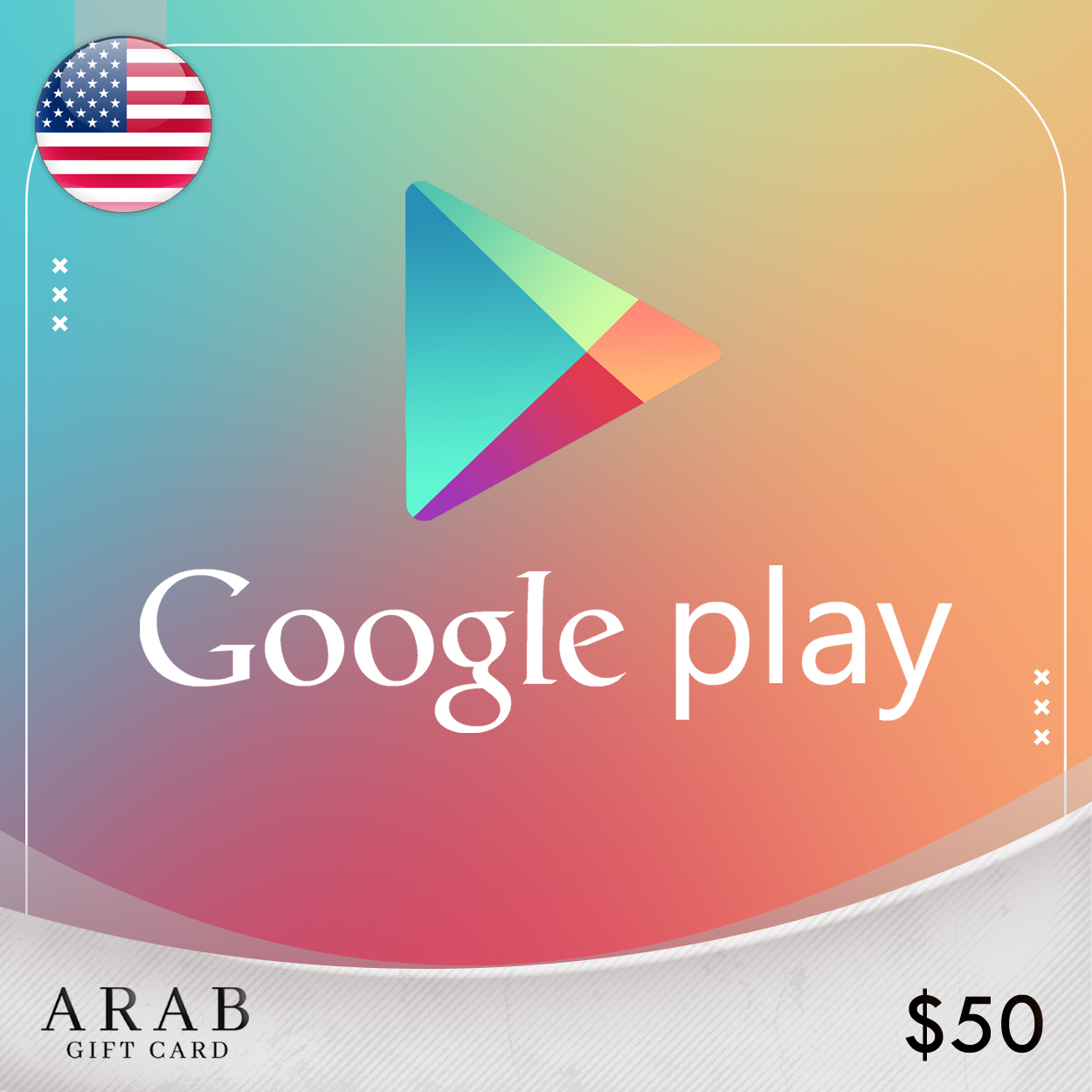 Google Play $50 (US Store Works in USA Only) – Arab Gift Card